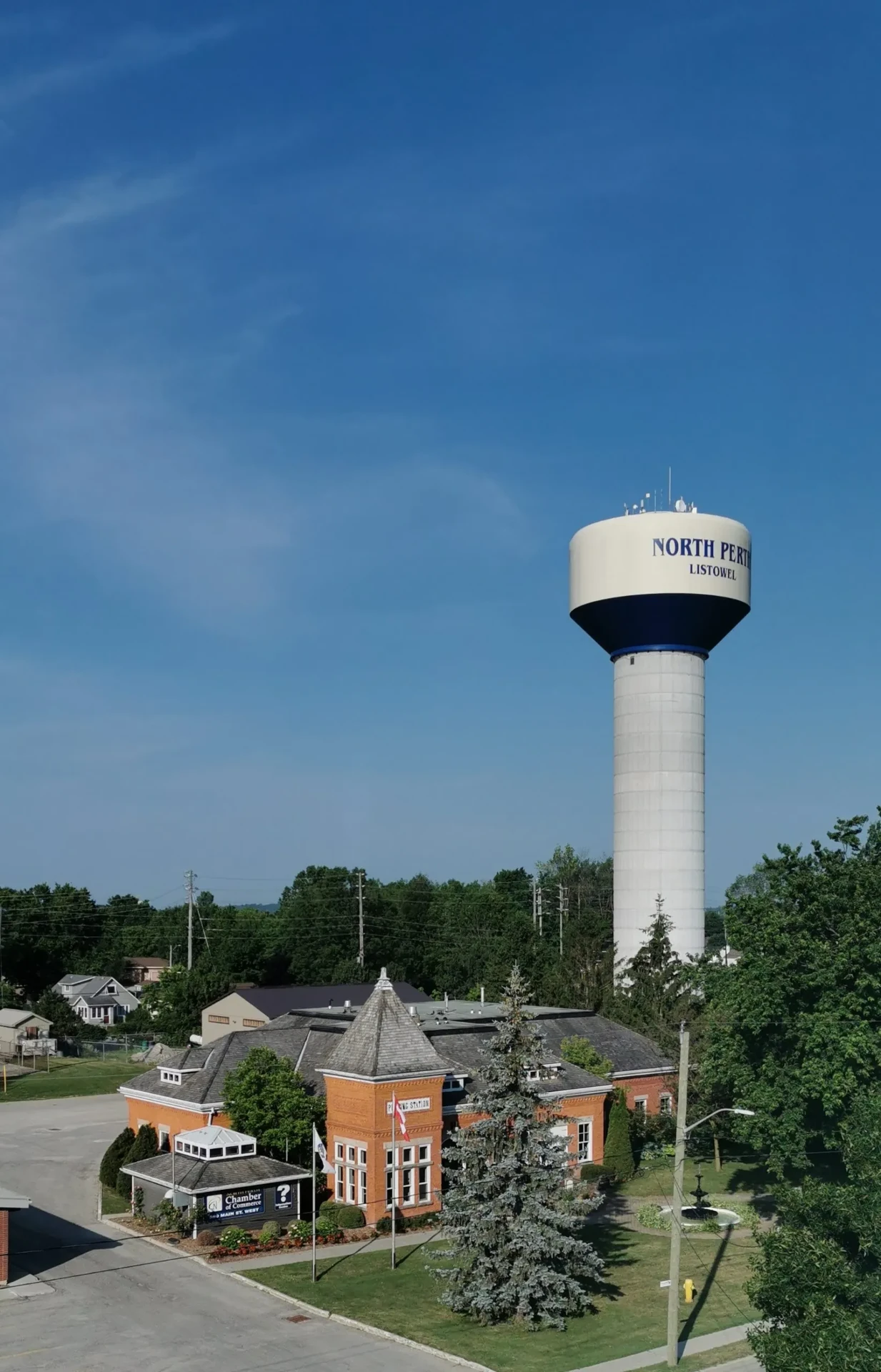 Listowel town view with the North Perth water tower